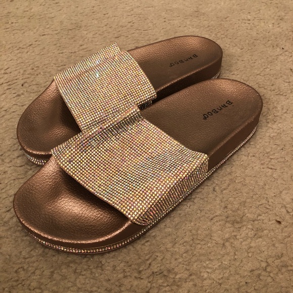 gold bling slides